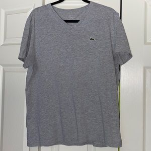 Lacoste Men's V-Neck Grey T-Shirt 6 XL